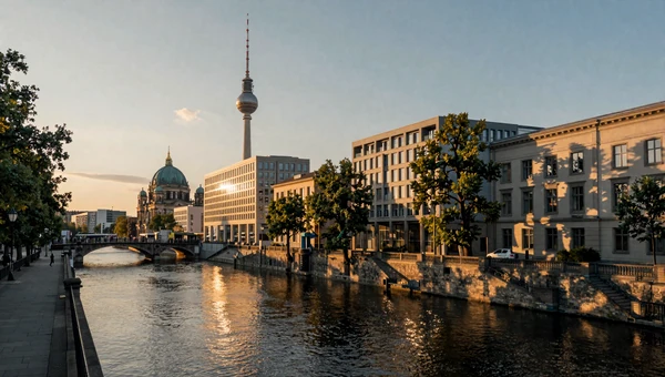 Berlin skyline at golden hour - vibrant city for German women dating