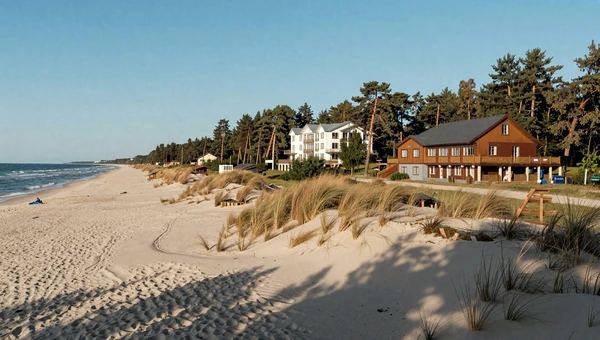 Jurmala beach with white sand dunes and pine forests along the Baltic Sea - Latvia's premier resort town