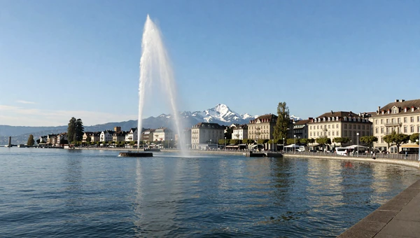 Geneva lakefront with Jet d'Eau and Mont Blanc - romantic Swiss city for meeting French-speaking women