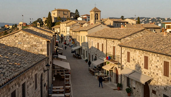 San Marino City historic center with medieval cobblestone streets - top location for meeting San Marinese women