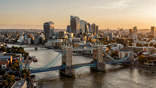 London skyline at golden hour - top city for British women dating