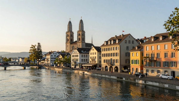 Zurich Old Town along the Limmat River - top city for Swiss women dating