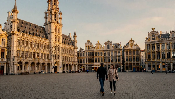 Brussels Grand Place at golden hour - top city for Belgian women dating