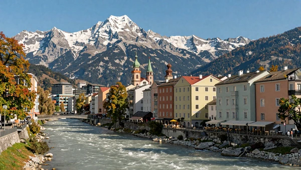 Innsbruck city center with Alpine mountains - outdoor capital for meeting Austrian women