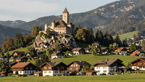 Balzers village with Burg Gutenberg castle - romantic small town for dating Liechtenstein women