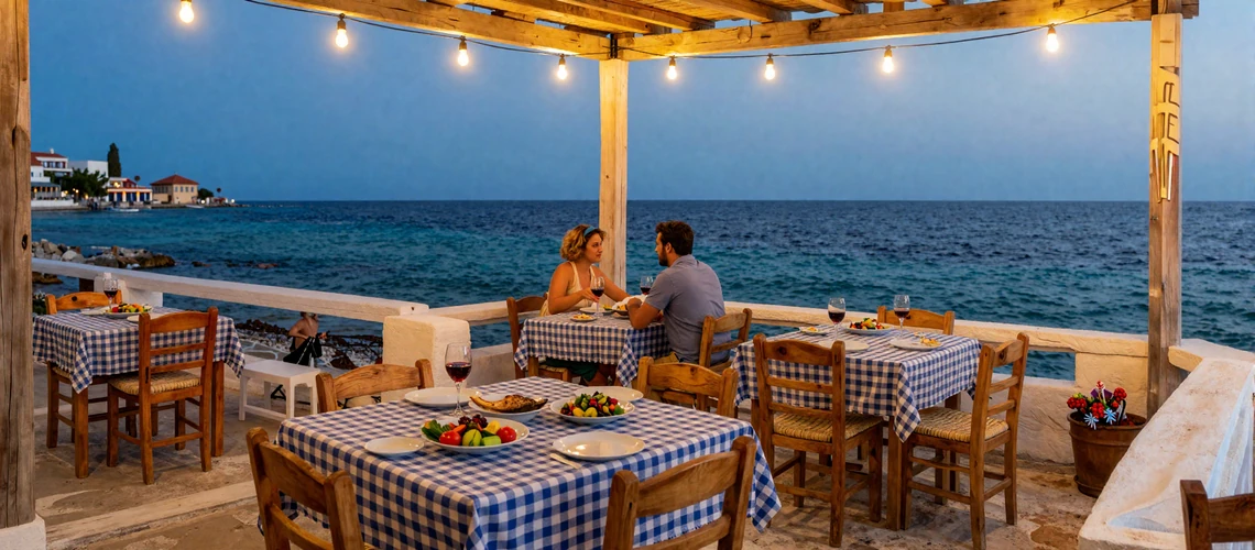 Traditional Greek seaside taverna - the heart of Greek dating culture and social life