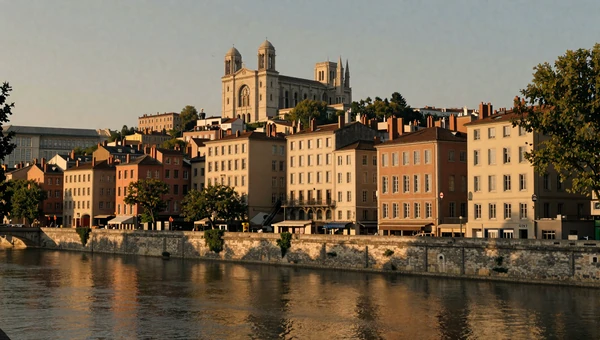 Lyon old town along the Saône river - France's culinary capital for romantic dates