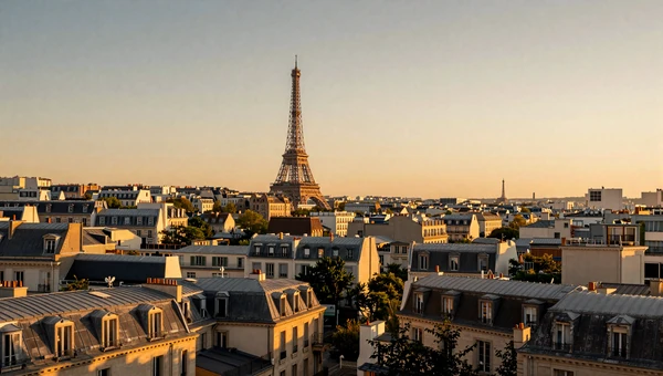 Paris skyline at golden hour from Montmartre - top destination for French women dating