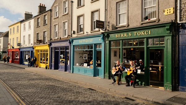 Galway Latin Quarter with colorful shopfronts - bohemian Irish city for meeting women