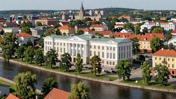 Tartu university city with neoclassical architecture and the Emajõgi River - Estonia's intellectual capital for meeting educated Estonian women