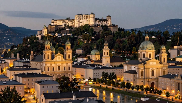 Salzburg old town with Hohensalzburg Fortress - romantic Austrian city for dating