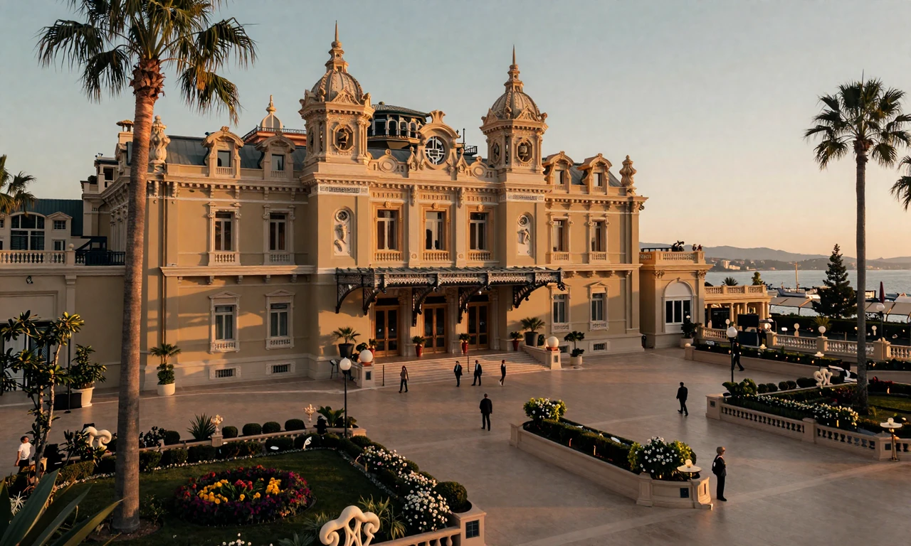 Monte Carlo Casino district at golden hour - premier destination for meeting Monacan women